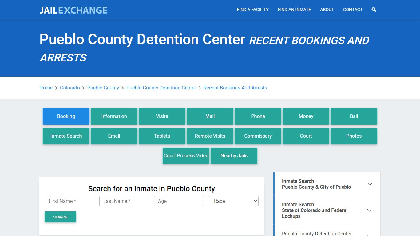 Pueblo County Detention Center Recent Bookings And Arrests - Jail Exchange