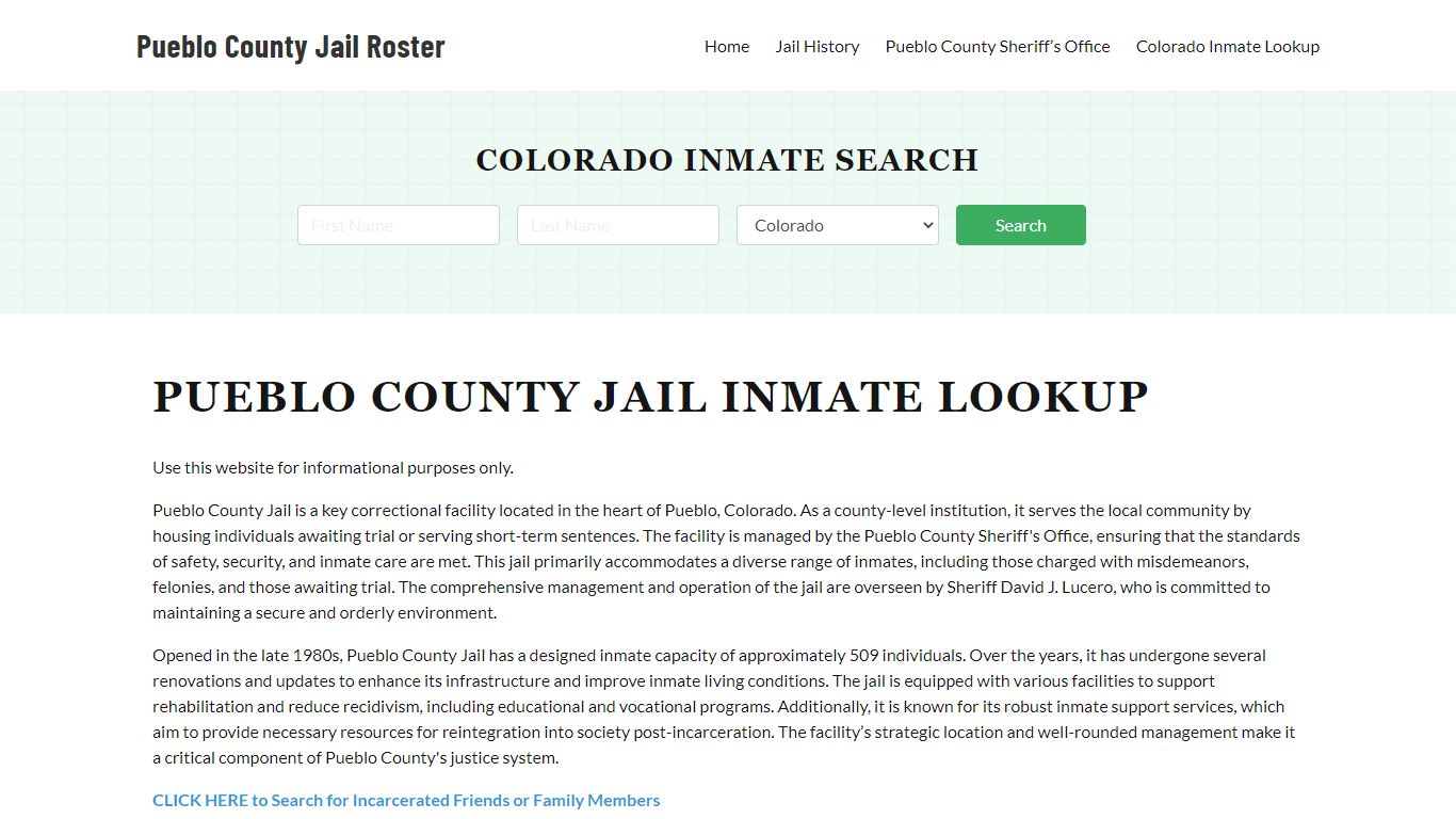 Pueblo County Jail Roster Lookup, CO, Inmate Search